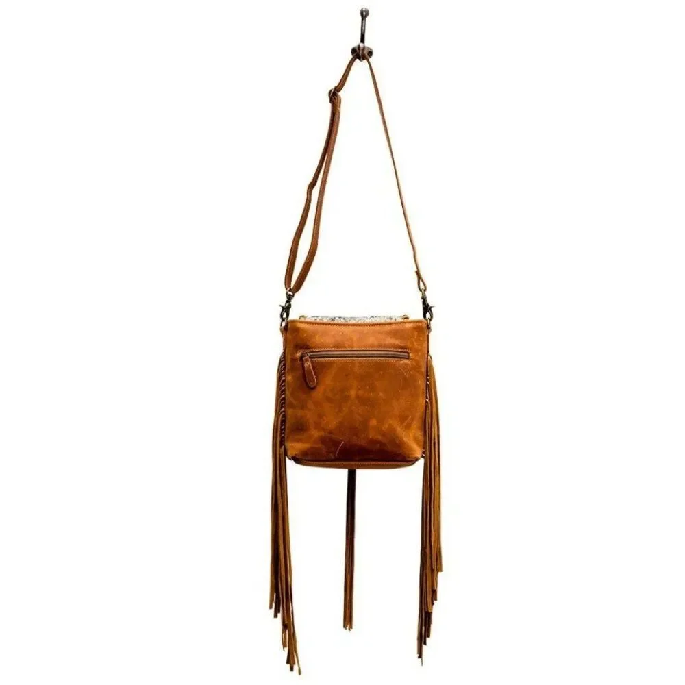 Myra Bag Handmade Maushold Leather & Hairon Upcycled Canvas & Cowhide